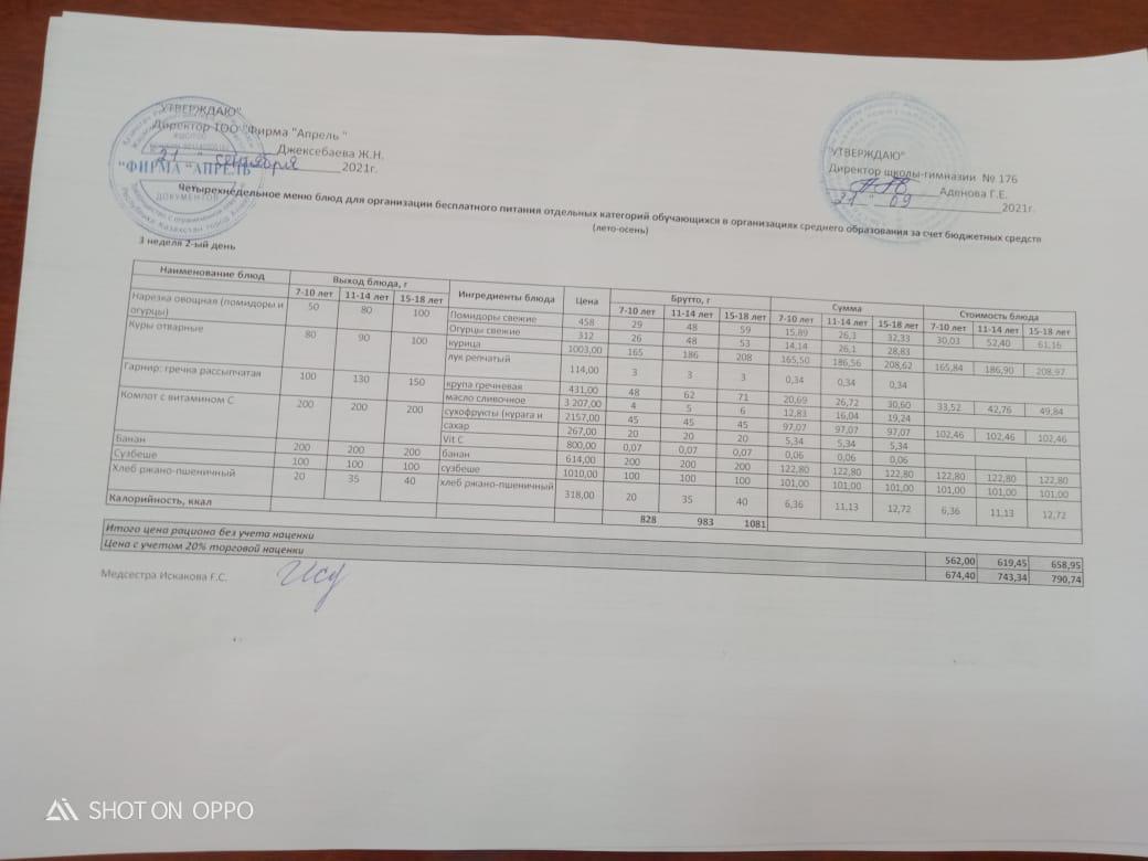 Ыстық тамақ менюі жаз-күз