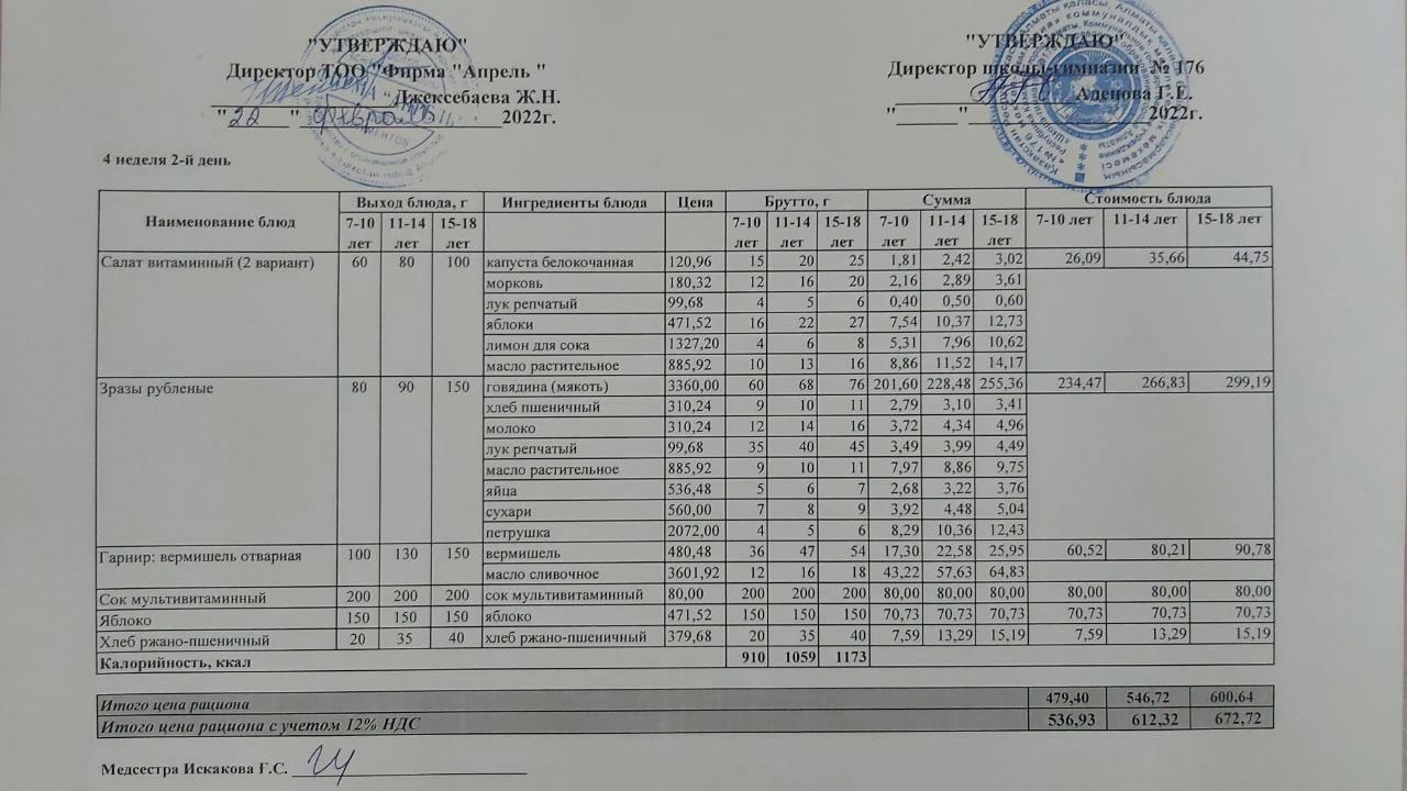 Ыстық тамақ менюі қыс-көктем