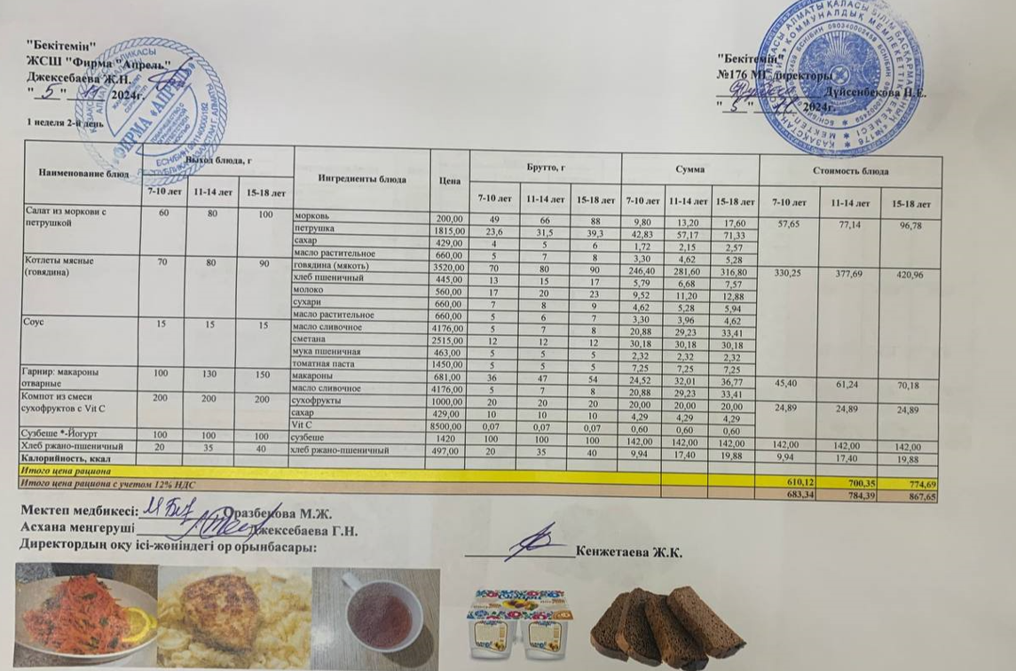 05.11.2024 ж Асхана мәзірі