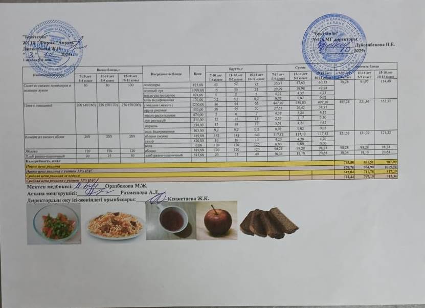 01.10.2025 жыл Ас мәзірі