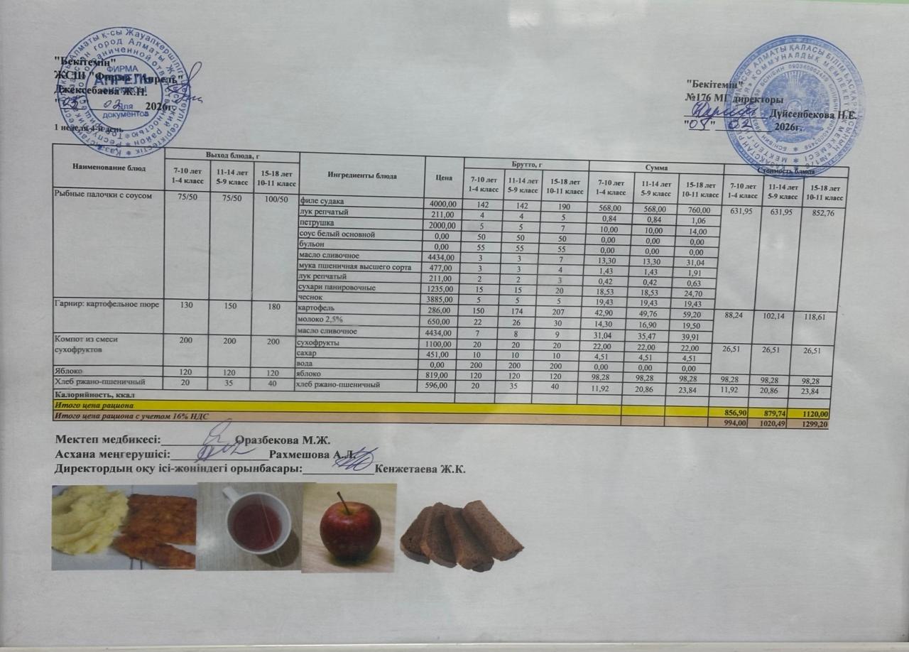05.02.2025  жыл Асхана  мәзірі