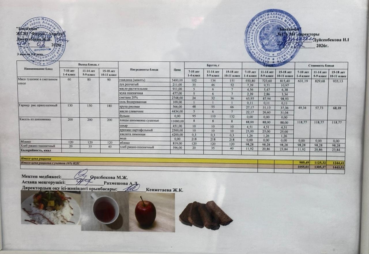 17.02.2026 ж Асхана мәзірі